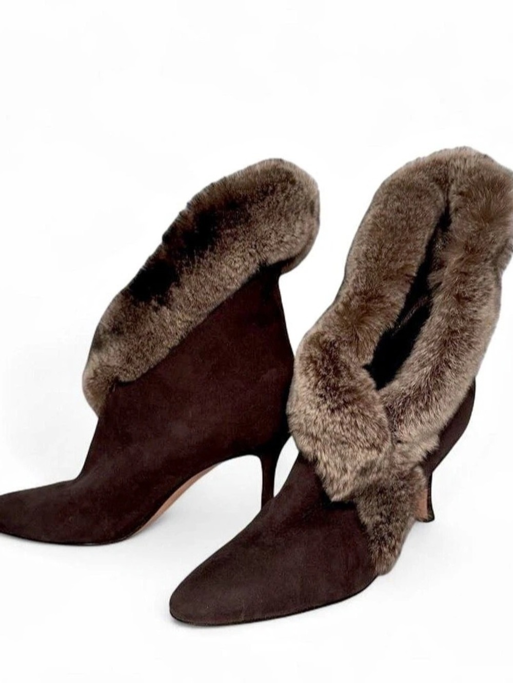 Manolo Blahnik Nesta Fur Trimmed Boots
